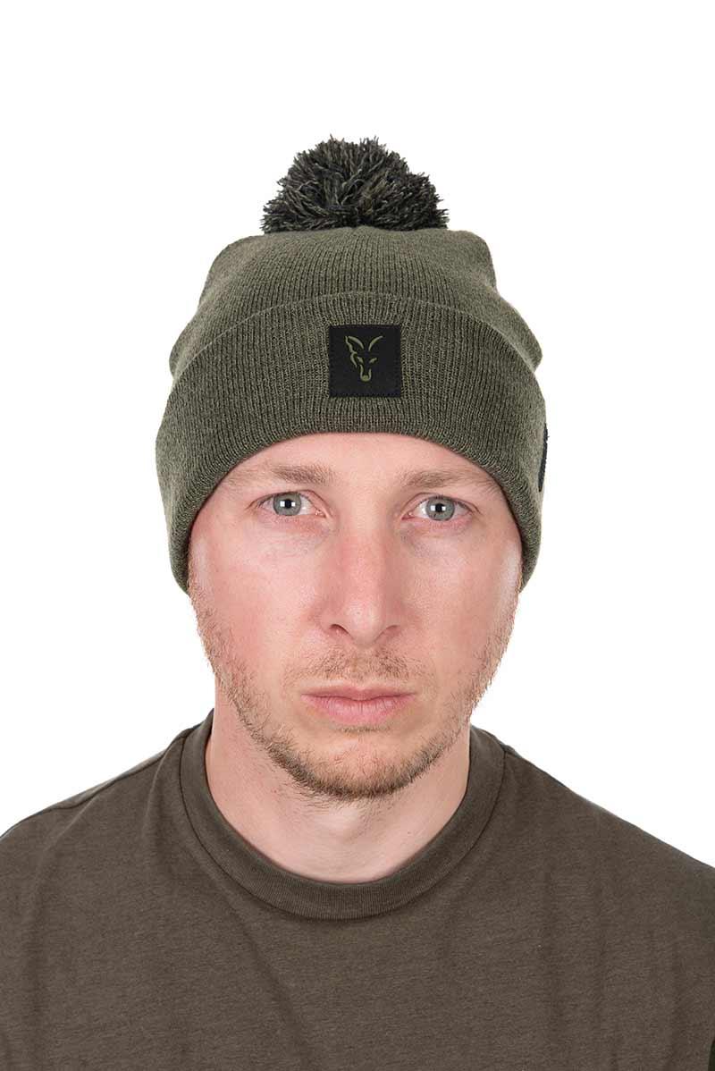 Fox Collection Bobble Hat Green Black czapka
