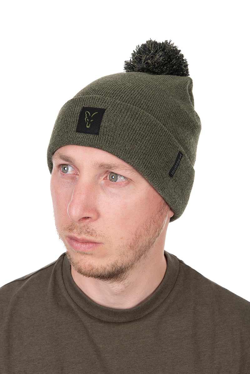 Fox Collection Bobble Hat Green Black czapka