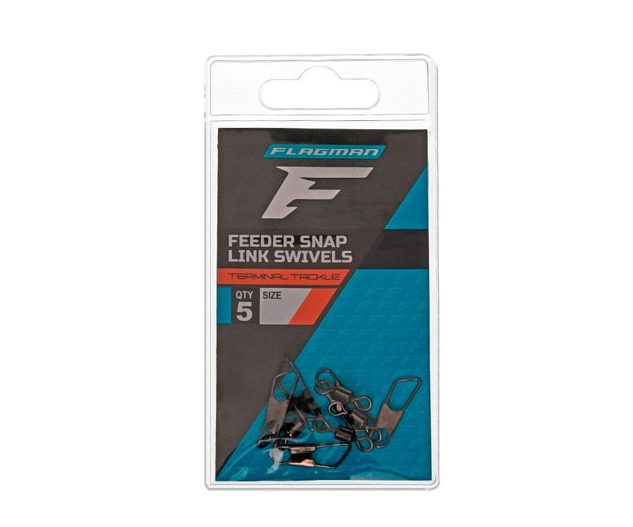Flagman Feeder Snap Link Swivels L 5szt. agrafka z krętlikiem