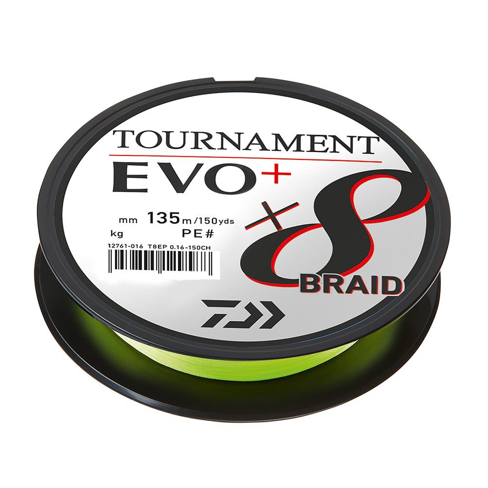 Daiwa Tournament x8 EVO+ 0.10mm 135mm Chartreuse plecionka
