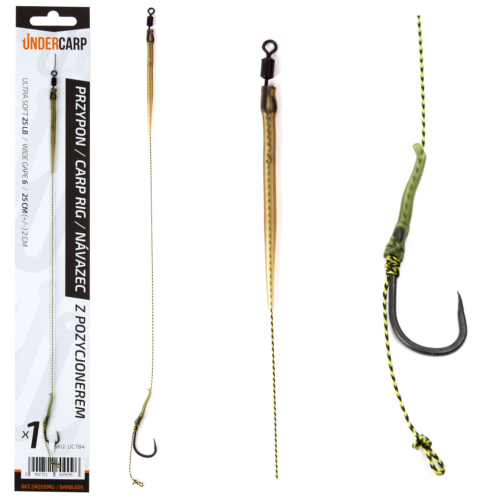 UnderCarp Przypon Karpiowy z Pozycjonerem Barbless 6