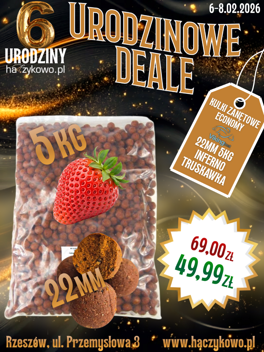 Kulki Zanętowe Economy 22mm 5kg Inferno Truskawka
