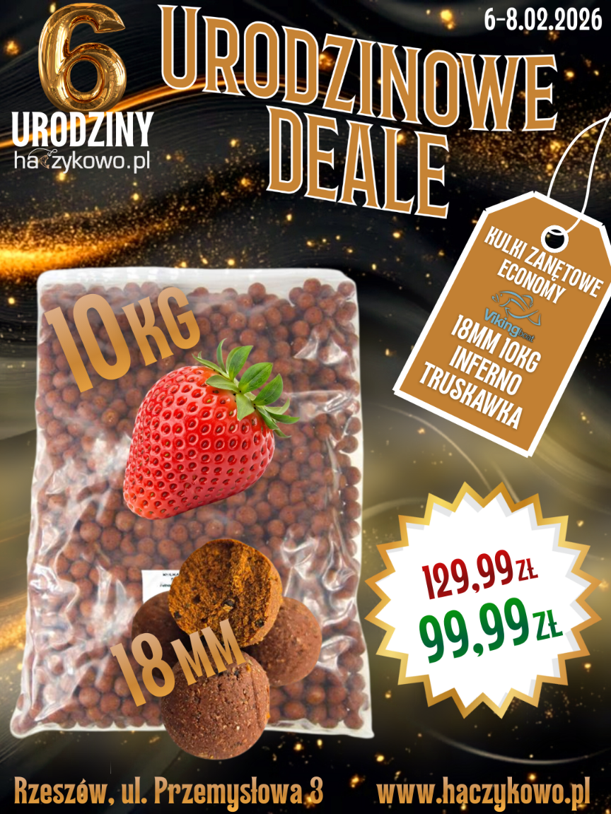 Kulki Zanętowe Economy 18mm 10kg Inferno Truskawka