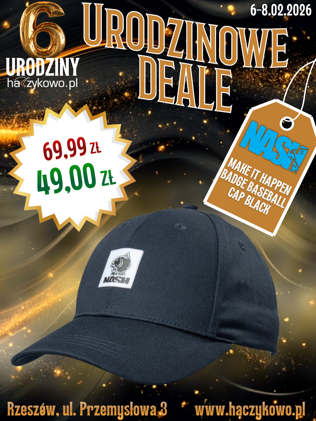 Nash Make It Happen Badge Baseball Cap Black czapka