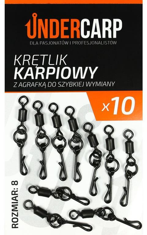 UnderCarp Krętlik karpiowy z agrafką do szybkiej wymiany r. 8
