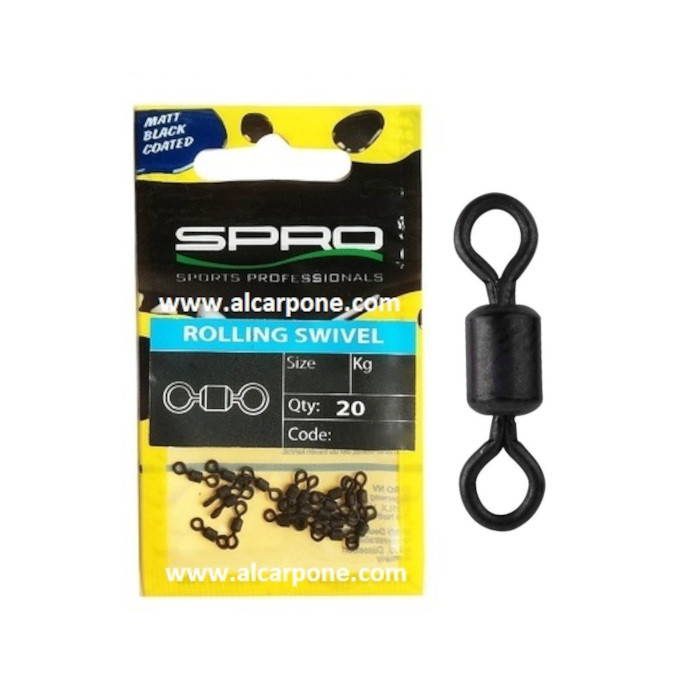 Spro Krętliki Matte Black Rolling Swivel 3 40kg 17szt.